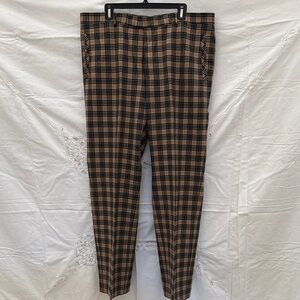 Vintage John Harris Flat Front Plaid Slacks Sz XL